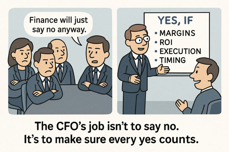 CFO learning to say Yes and No